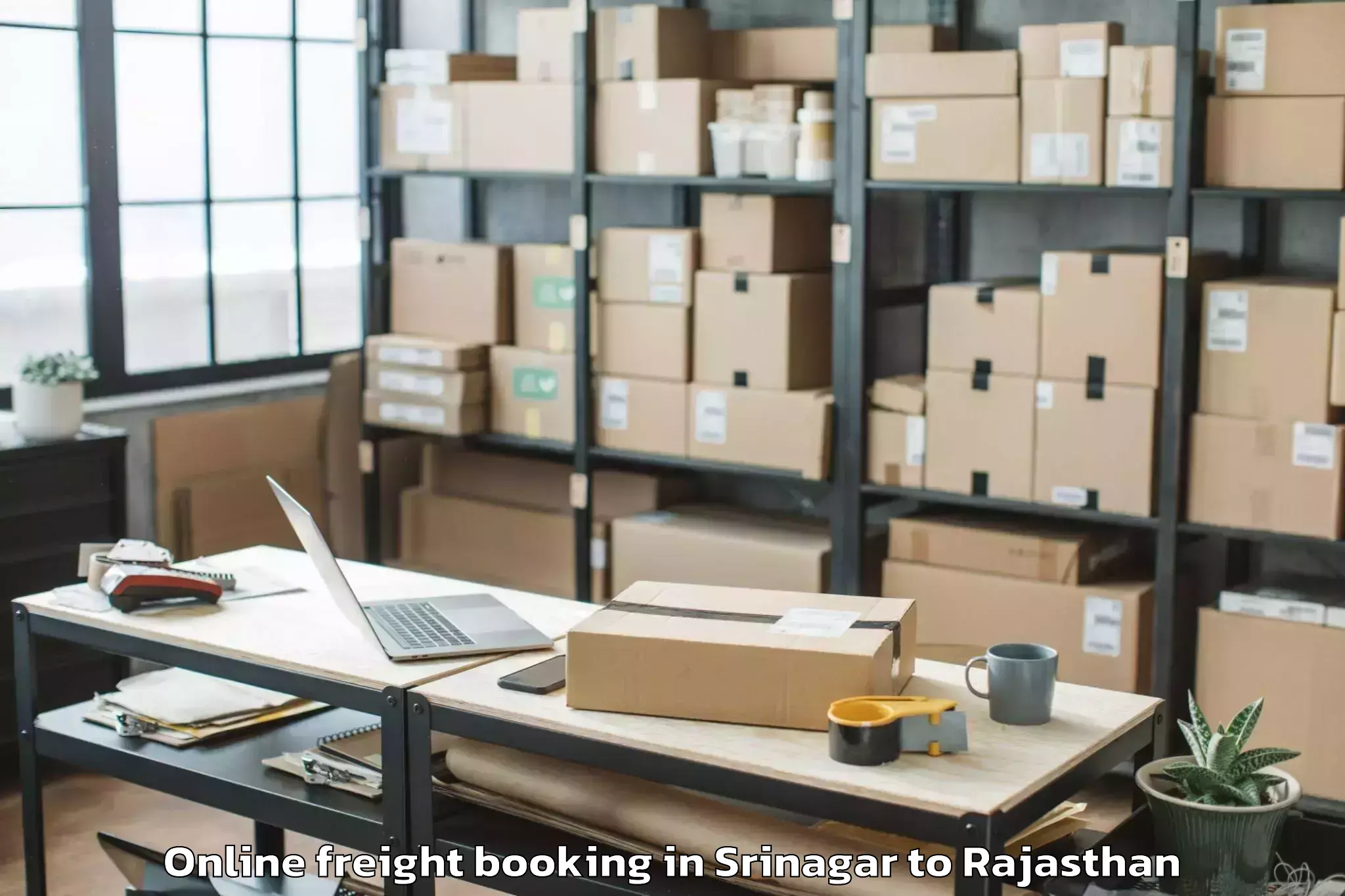 Affordable Srinagar to Sadri Online Freight Booking